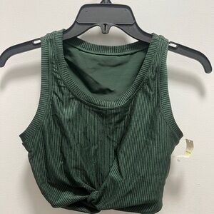 Aerie Women's Green Ribbed Tank Top